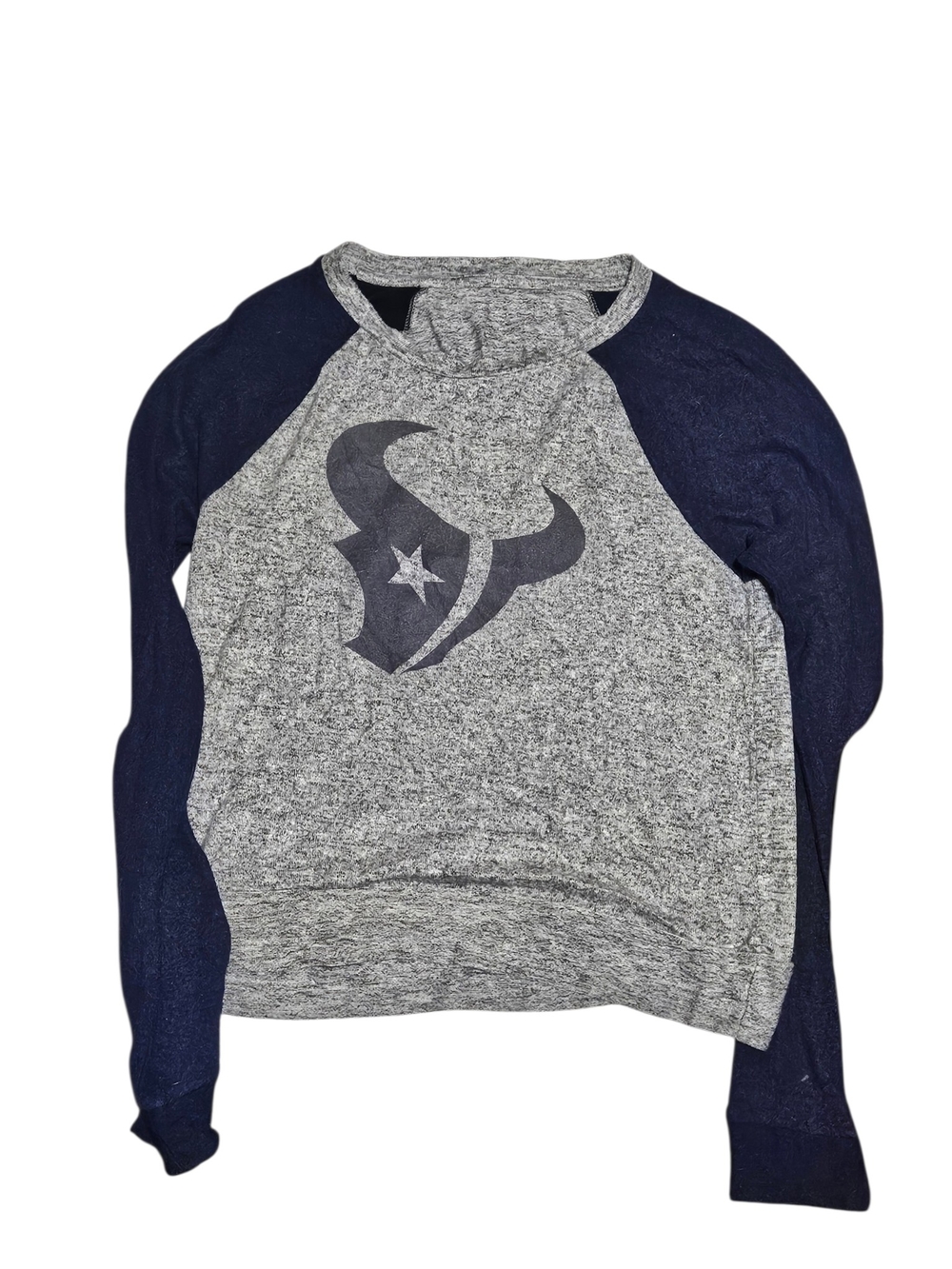Houston Texans Raglan Pullover Sweatshirt - Gray & Navy